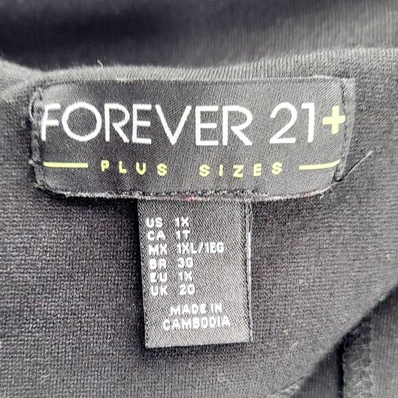 Forever 21 Plus Size Black Hook & Eye Form Fitting Knee Length Skirt Women's 1X - Picture 5 of 5